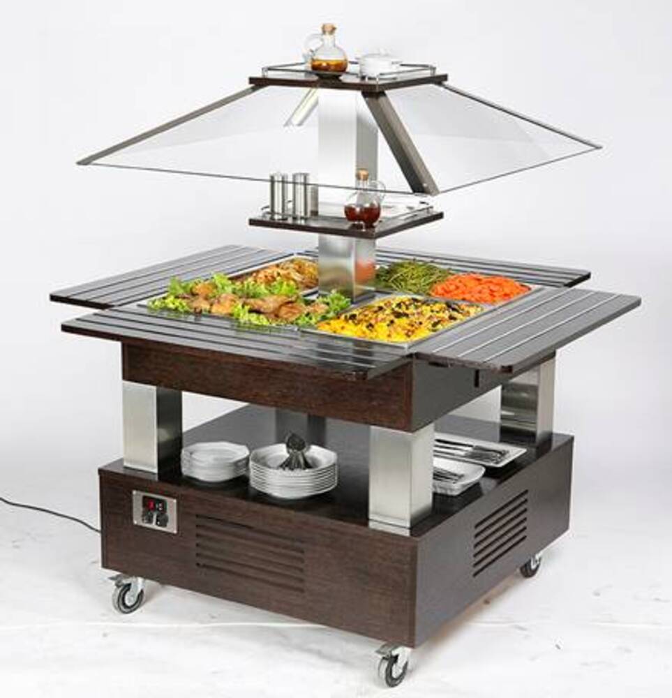 SALÁTOVÝ BAR CENTRÁLNÍ CHLADÍCÍ SBCM 40 F - MOTOROVÝ ZDVIH - WENGE